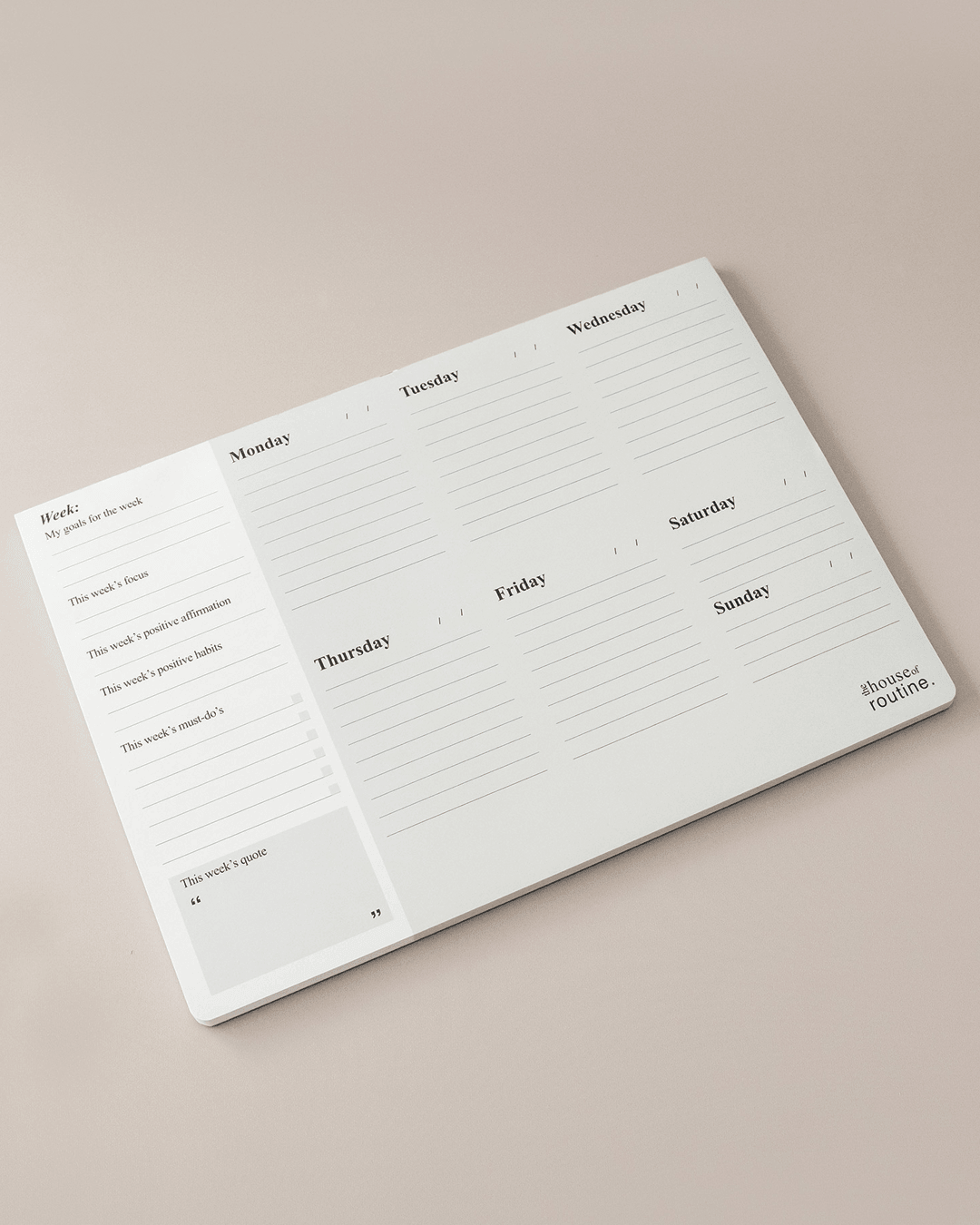 Weekly Planner A4 Pad - The House of Routine